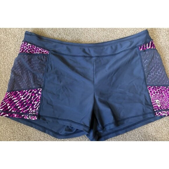 Free Country Running Shorts Blue Size Large 2 Pockets Athletic Shorts 3" Inseam - Picture 1 of 5